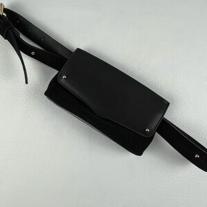 Rebecca Minkoff Black Leather and Suede Belt Bag